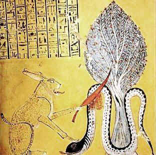 Ra as the cat, the Persea Tree and Apep