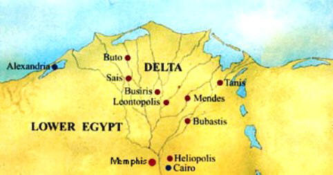 Map of Lower Egypt - Leontopolis and Bubastis